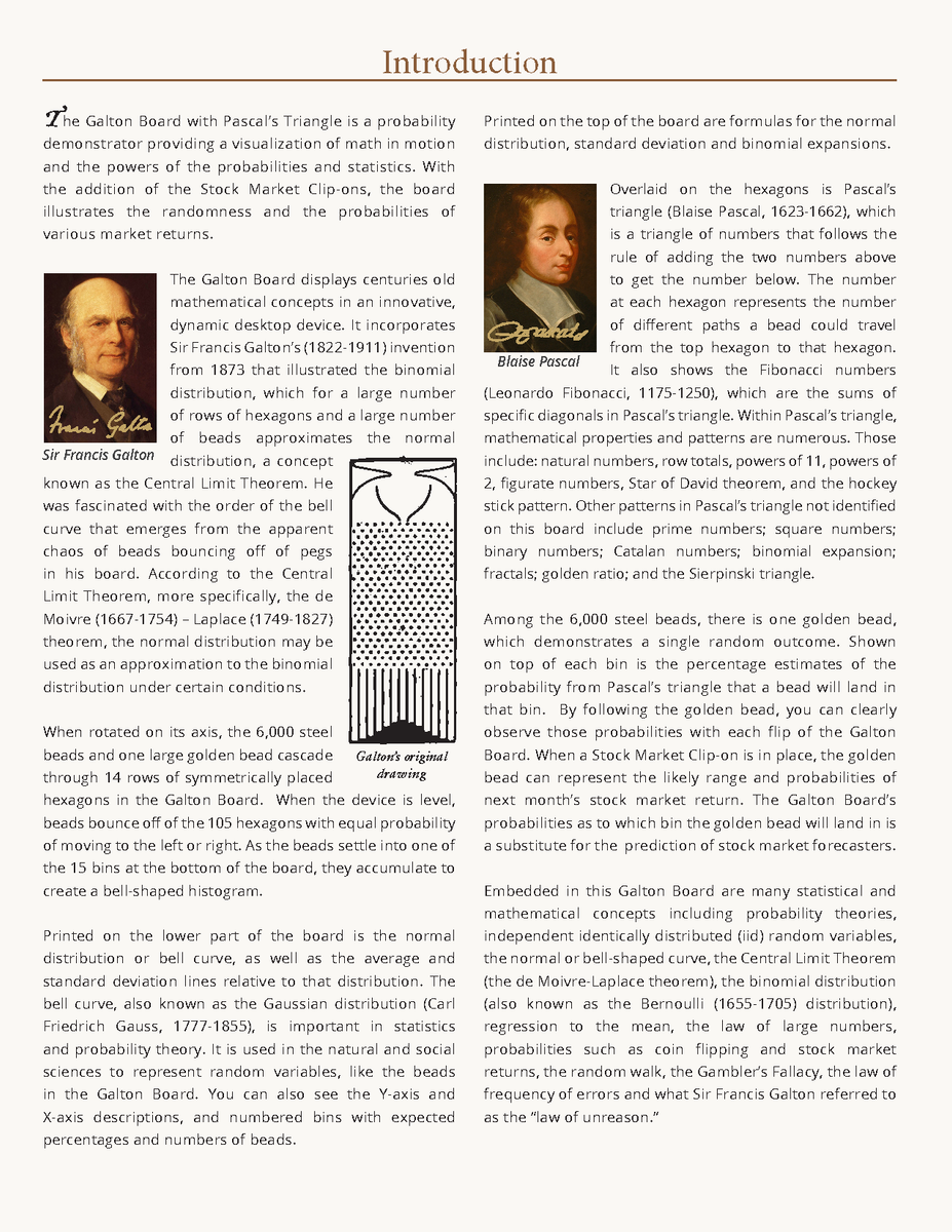 Galton Board: Probability Demonstrator with Pascal's Triangle and Stoc ...